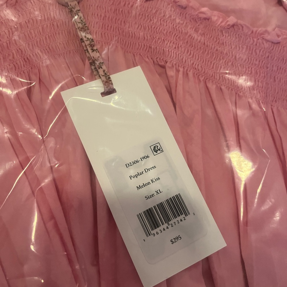 LoveShackFancy Poplar Mini Dress Melon Kiss Pink - Picture 7 of 7